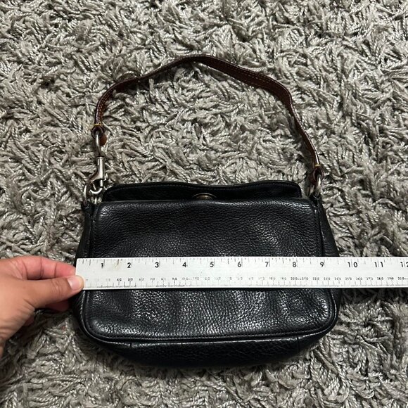 Coach Black Leather Mini Bag with Turn Lock - Picture 6 of 8